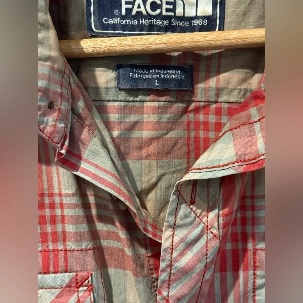 The North Face Red and Tan Plaid Men's Shirt